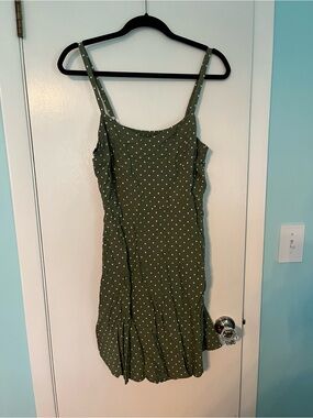 Old Navy Olive Green Polka Dot Mini Dress